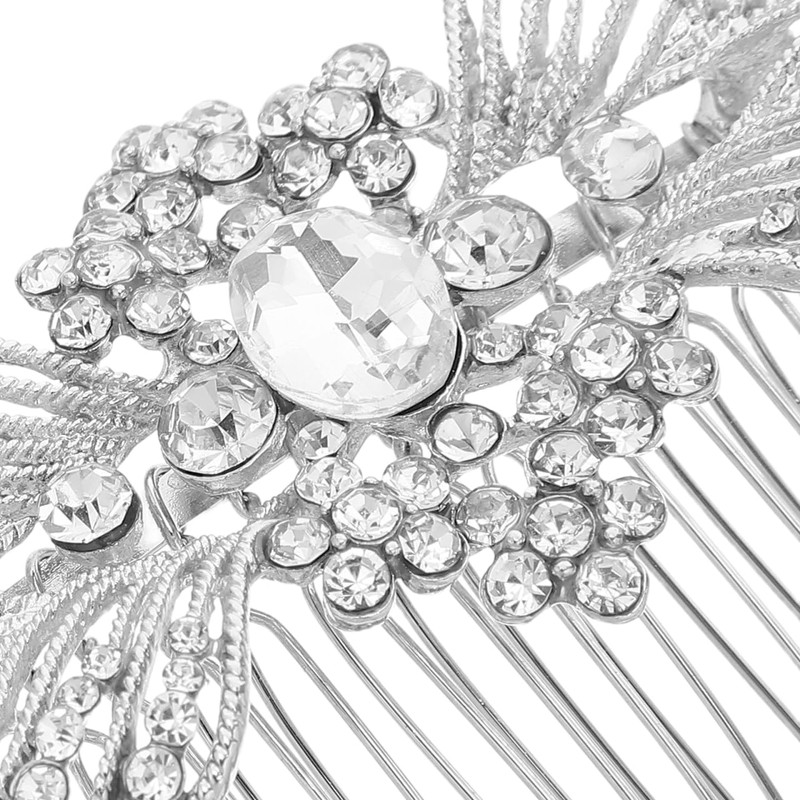 FRCOLOR Bridal Hair Comb with Rhinestones and Simulated Pearls Elegant