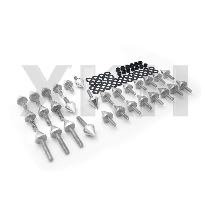XKH- Motorcycle Silver Motorcycle Spike Fairing Bolts Compatible with 2001