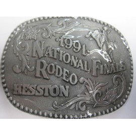 Hesston 1991 National Finals Rodeo NFR Adult Belt Buckle New in Original Shrinkwrap