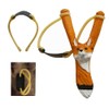 LongJT Wooden Animal Slingshot, Hand-Carved & Hand Painted (Fox)