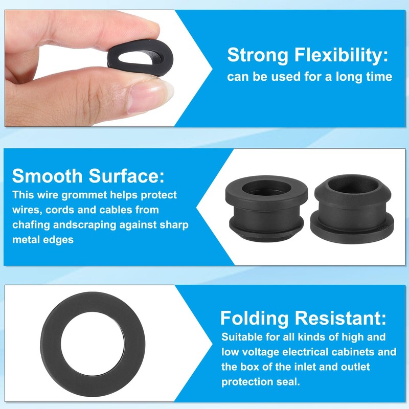 PATIKIL 16mm / 5/8 Inch Drill Hole,1/2 Inch ID Rubber