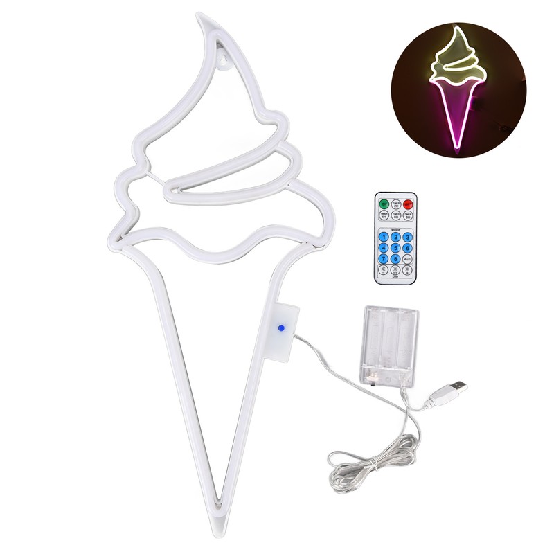 LED Neon Light Ice Cream Waterproof Battery USB Powered Hangable