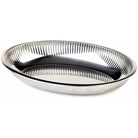 APS 40110 Bowl, 26.5 x 18.5 cm, Height 4 cm, Stainless Steel, Rolled Rim, 0.8 Litres, Dishwasher Safe