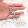 ROCEEI 40 Pcs Catholic Glass Pearl Beads Rosary Necklace 6