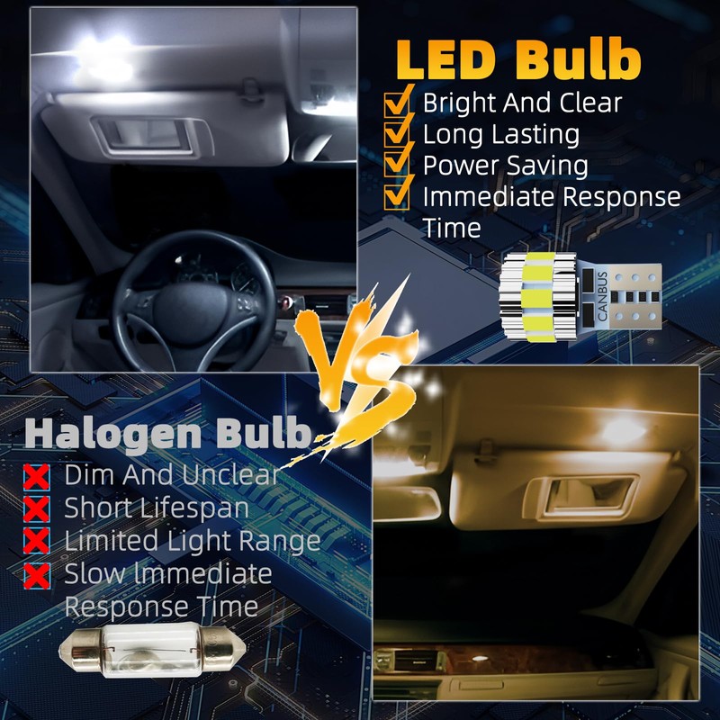 DMEPUGI Interior LED Lights Kit Fit GMC Sierra 1999-2006,6000K Super