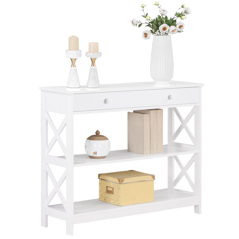 Convenience Concepts Oxford 1-Drawer Console Table 39.5" - Farmhouse Sofa