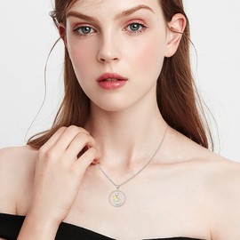 XIXLES Dog Necklace 925 Sterling Silver Dog and Boy Pendant Necklace Cute Hug Dog Puppy Necklace Dog Animal Jewellery Gifts for Women Men