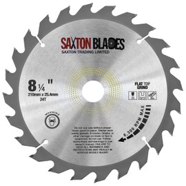 Saxton Flat Top TCT Circular Saw Blade 210mm x 24T x 25.4mm fits Evolution Saws