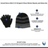 Grand Sierra Kids' 8-12 Striped 2-Piece Winter Beanie and Glove