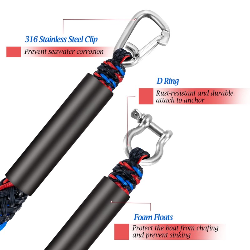 Boat Anchor Bungee Dock Line - PWC Buddy Rope Stretches