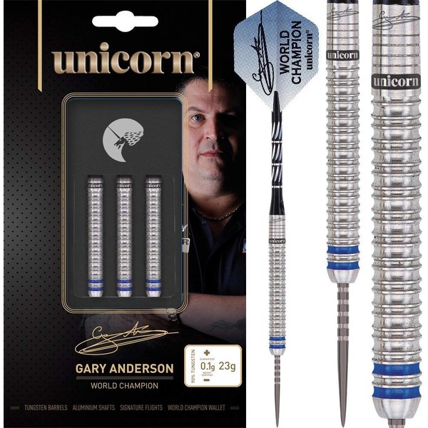 Unicorn Unisex Gary Anderson Champ Darts, Blue, 27g UK