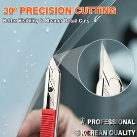 SINSEUNG 9mm Auto Lock Utility Knife with 30 Degree SK2 Snap-off Blades, Precision Box Cutter for Car Vinyl Wrap, PPF, Window Tint and Craft(S506)
