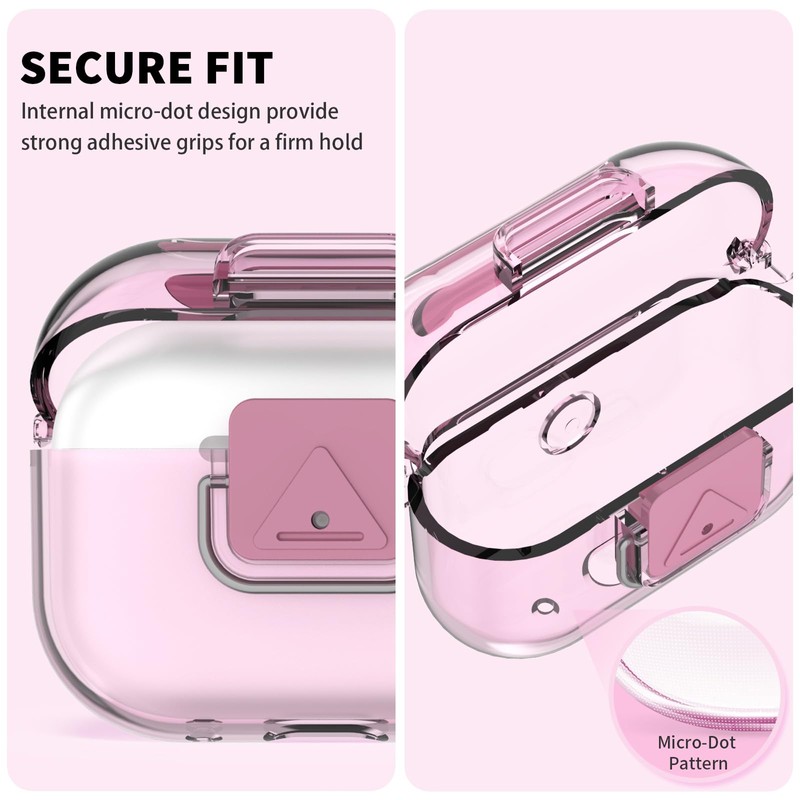 Transparent Case Compatible with Airpods Pro 2/1 (2023/2022/2019), Security Lock,