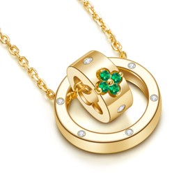 TIMELESSTAR Four Leaf Clover Gold Necklace for Women Dainty Layered 14K Plated Non Tarnish Friendship Moissanite Diamond Shamrock Pendant 925 Sterling Silver Chain Stack Necklaces