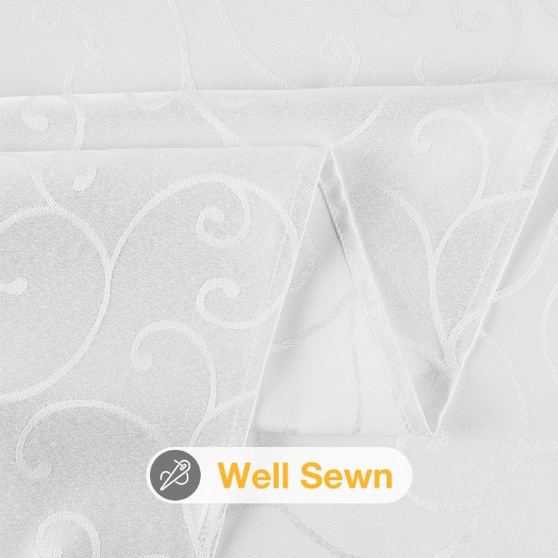 AMFUN Table Cloth Rectangular 130 * 220cm,Polyester Jacquard Tablecloth,Washable Dust-Proof