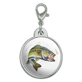Largemouth Bass Fishing 6 Chrome Plated Metal Pet Dog Cat ID Tag - Small
