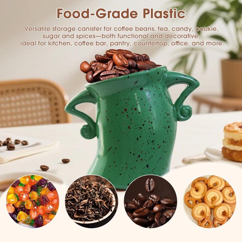 GUAOOYY Canister with Attitude, 27OZ Plastic Coffee Canister with Lid,