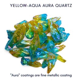 Crystals, Rocks, Jade, Crystals and Healing Stones, Witchcraft Supplies, Healing Crystals, Stones, Healing Stones, Rock Collection, Agate, Raw Stones (Yellow-Aqua Aura Quartz, 2 Pcs)