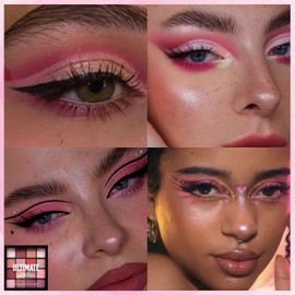 Eyeshadow, Pink Eyeshadow, Dazzling Colourful Eyeshadow Palette, Long-lasting Matte, Suitable for Day and Night Make-up, Waterproof and Sweat-proof, Can be Adjusted, Charming Eye Make-up