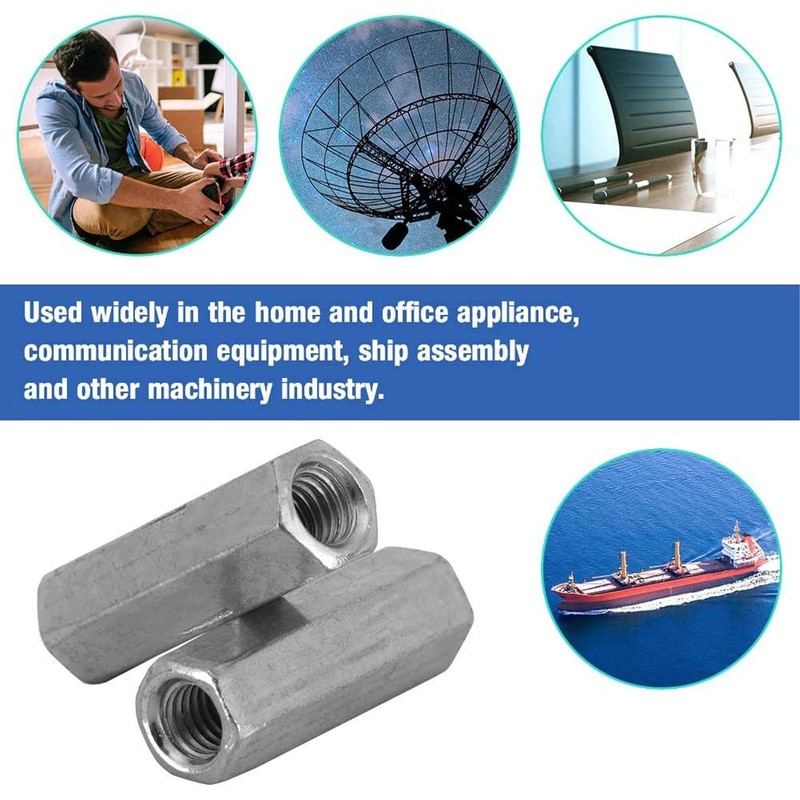 5 Pcs M12 x 1.75 x 36mm Long Rod Coupling
