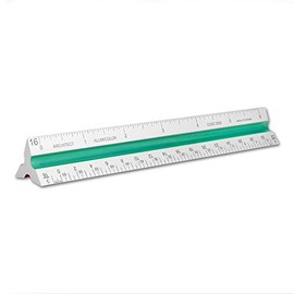 Alumicolor Aluminum Architect Color-Coded Solid Drafting Scale, 6IN, Silver,3056-1