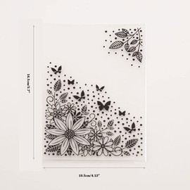 arriettycraft Flower Leaves Butterfly Corner Plastic Embossing Folder for Scrapbook DIY Album Card Tool Plastic Templates Folder