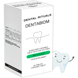 Dental Rituals Dentabiom Mint – Probiotic Chewable Tablets for Oral Health, Sugar-Free, 30 Count (Adult - Mint)