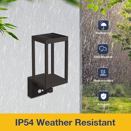 Inowel 2 Pack Solar Sconce Lights Outdoor Motion Sensor Porch Wall Lantern IP54 Waterproof Dusk to Dawn Solar Wall Lights for Garage House Patio,600LM Wireless Aluminum Anti-Rust