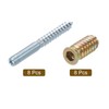 sourcing map M6x60mm Hanger Bolts, 8pcs 31mm Wood Dowel Screw
