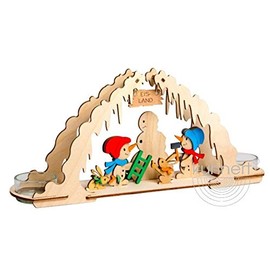 Drechslerei Kuhnert Hobaku Craft Set in Snowman Motif Tea Light Arch Dimensions: 30 x 14 x 7 cm Made in Germany