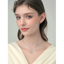 POTOPYY Turtle Necklace Mothers Day gifts for Mom Sterling Silver Mother Daughter Necklace Sea Turtle Jewelry for Women, Crystal Sea Turtles Gifts for Women Mothers from Son and Mom Grandma Daugther Sister