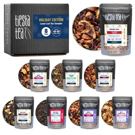 Holiday TEAS Dry Flight Sampler by TIESTA TEA | 8 Loose Leaf Tea Holiday Themed Blends | 8 to 12 Servings of Each Flavor | Gift Set