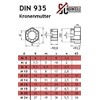 Crown Nuts - M16 - (Pack of 2) - DIN