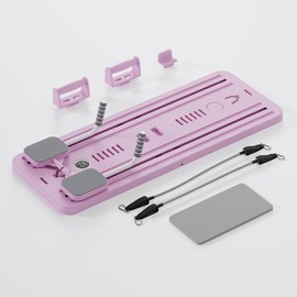 AUGBOX Multi-functional Abdominal Board 8-in-1 Exercise Board, Foldable, 300 lbs Weight Capacity, Home Pilates Reformer with Smart Timer, Abs Workout Equipment for Abdominal & Core Strength Training - Colour: Pink (pro)