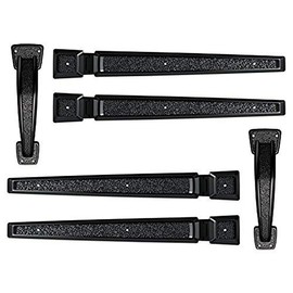 Coach House Signature Décor Garage Door Hardware - Black Carriage Handles & Decorative Hinges - Easy Install Accents - Made in USA