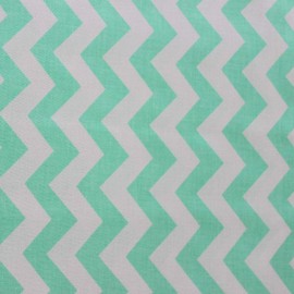 Pingianer 100 x 160 cm Stripes 100% Cotton Fabric Children Sold by the Metre Craft Sewing Fabric (White Turquoise Zigzag, 100 x 160 cm (11.99/m))