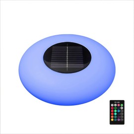 MR.GO Solar-Poollicht, LED, 10 Zoll, wasserdicht, Farbwechsel, Stimmungslicht mit 16 Rgb Farben, Helligkeit dimmbar und Fernbedienung für Garten, Hof, Dekoration