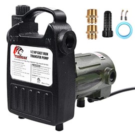 TIGEROAR 120V AC Portable Water Pump 1560 GPH Cast Iron 1/2 HP Water Transfer Pump with 6 ft. Power Cord for Utility Pump with Multipurpose Water Transferring - Camouflage Color