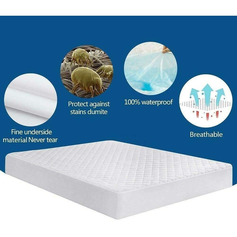 Water Proof Microfiber Mattress Protector Hotel Quality Anti Dustmite, Absorbent,