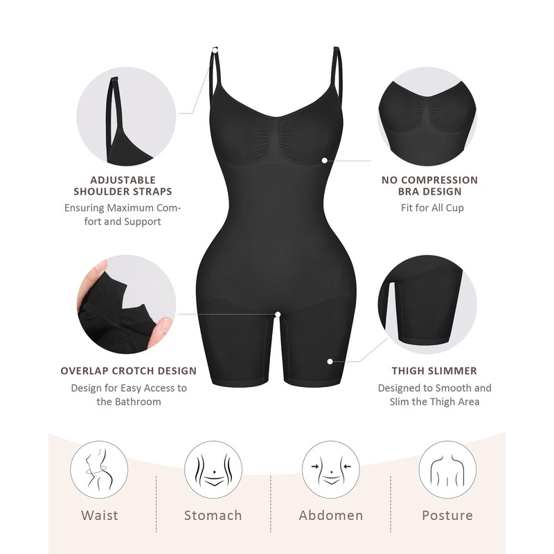 FeelinGirl FeelinGirl Body Shaper Tummy Control Shapewear Plus Size Seamless