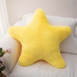 Champracer Star Plush Cushion, Cuddly Cushion Children, Soft Fluffy Star Shape Decorative Cushion, Star Throw Cushion for Girls & Boys, Home, Bedroom (Yellow, 18 cm)