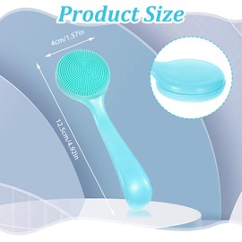 2 Pack Silicone Facial Cleansing Brush, Manual Scrubber for Removing Blackheads, Whiteheads, Skin Friendly Cleansing Soft Brush Exfoliating Massaging Brushes for Men and Women (Blue, Pink)