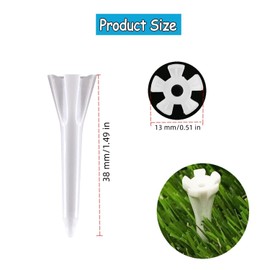 MEISO Pack of 50 Golf Tees, 38 mm Plastic Golf Tees in Claw Shape, Friction-Free Design Golf Putting Trainer, Short Golf Tee Holder, for Golfers of All Skills