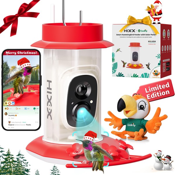 HIXX Smart Hummingbird Feeder with Camera Solar Powered with CoolBirdie