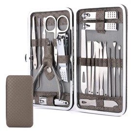 MXTIMWAN 19-Piece Nail Set Manicure Set, Nail Scissors Set, Nail Care Set for Pedicure, Piece Manicure Pedicure Set, Nail Clippers Set, Nail Set with Case, Beauty Nail Care Kit for Home, Travel