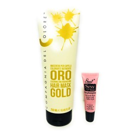Compagnia Del Colore Coloring and Nourishing Hair Mask 8.45 Oz Free Starry Lipgloss 10 Ml (Gold)