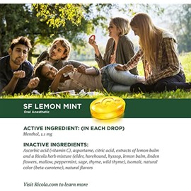 Ricola Herbal Throat Drops Lemon Mint Sugar Free, 105 Count (2 Pack)