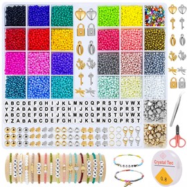YHBXAMZ 7900+ Pieces 3 mm Beads for Bracelets, Bead Set Gifts for Girls, Jewellery Crafts Girls Bracelets Make Yourself Children, Chains Make Your Own Set, Craft Set Children from 6 Years