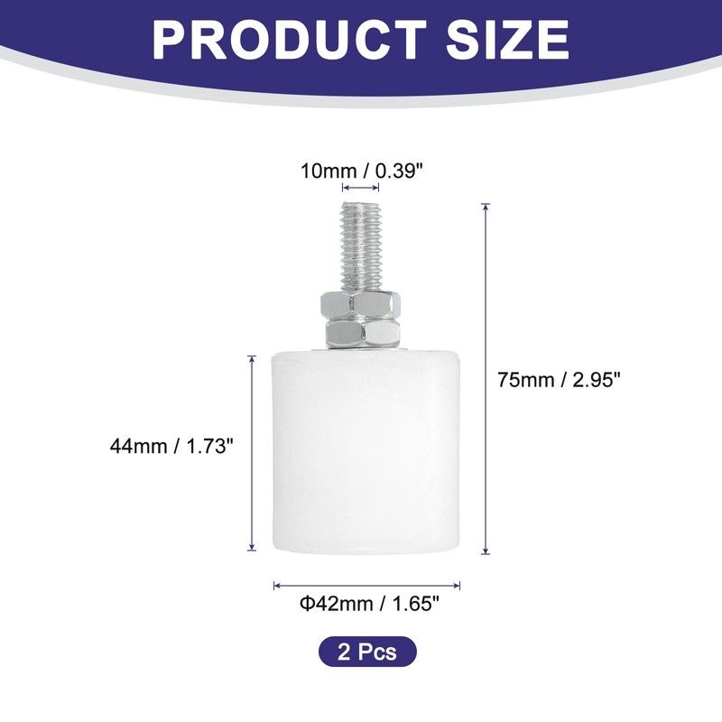 sourcing map 2Pcs Slide Gate Guide Roller, 1.7" Nylon Rollers