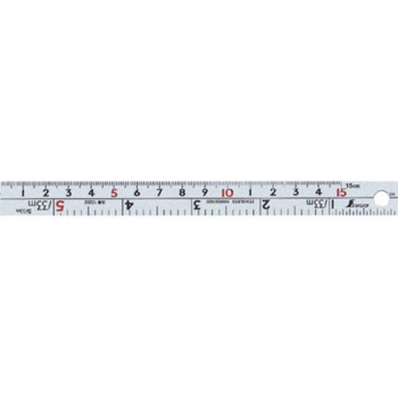 Shinwa Sokutei 13202 Straight Silver Scale W Left Base Point